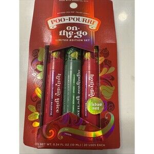 Poo-Pourri On-The-Go Travel 3 Pack Set 10mLs Each LIMITED EDITION HOLIDAY SCENT